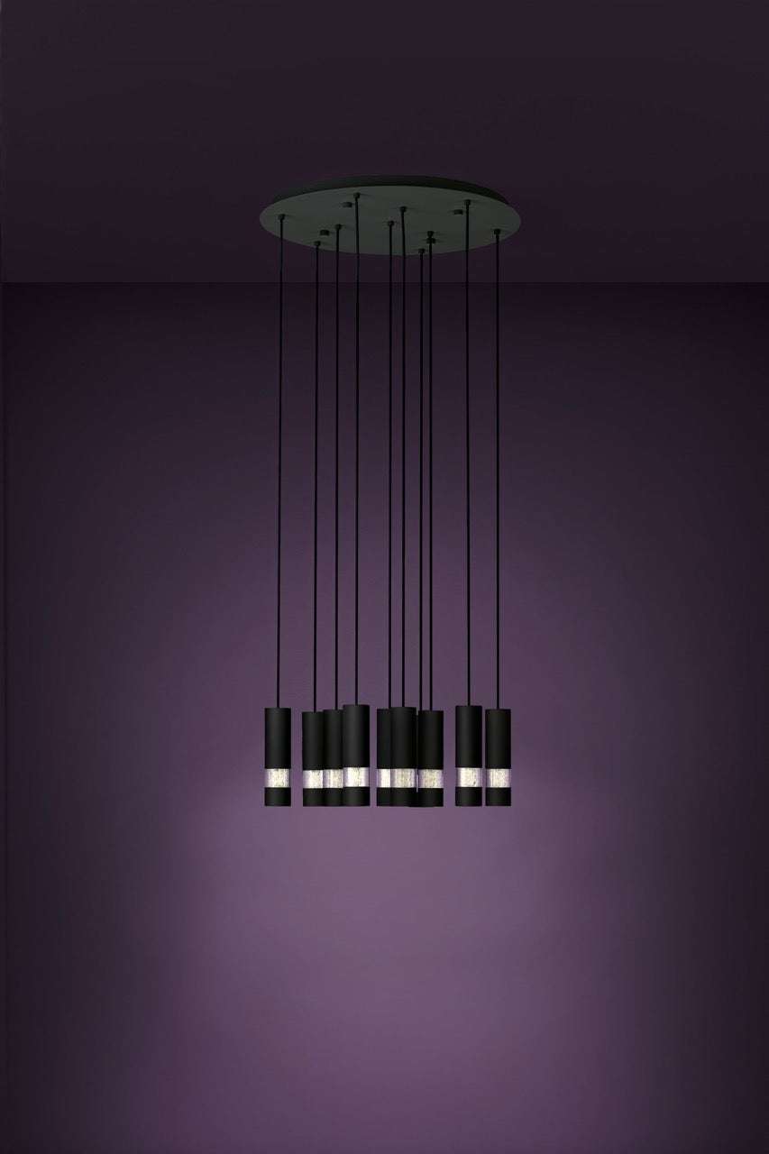 EGLO Bernabeta Lámpara de techo colgante LED acero plástico negro transparente 39708