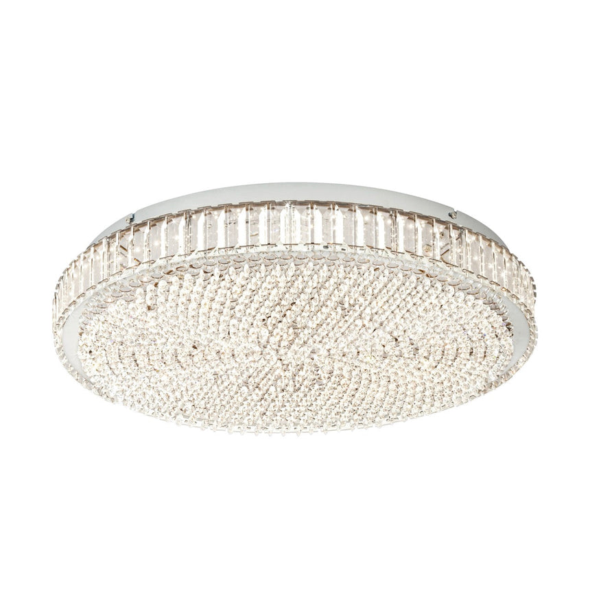 EGLO Balparda Plafón LED regulable 2 luces acero cristal cromo claro 39747