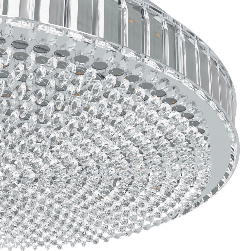 EGLO Balparda Plafón LED regulable 2 luces acero cristal cromo claro 39747