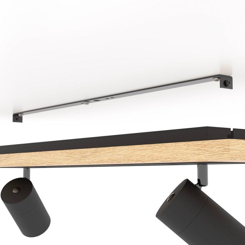 EGLO Torrestralle Plafón LED 2 luces maderaacero plástico cafénegro blanco 39748