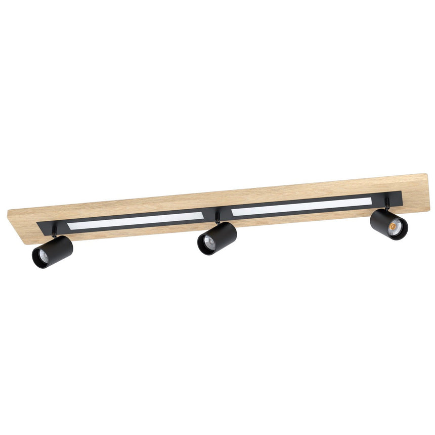 EGLO Torrestralle Plafón LED 2 luces maderaacero plástico cafénegro blanco 39749