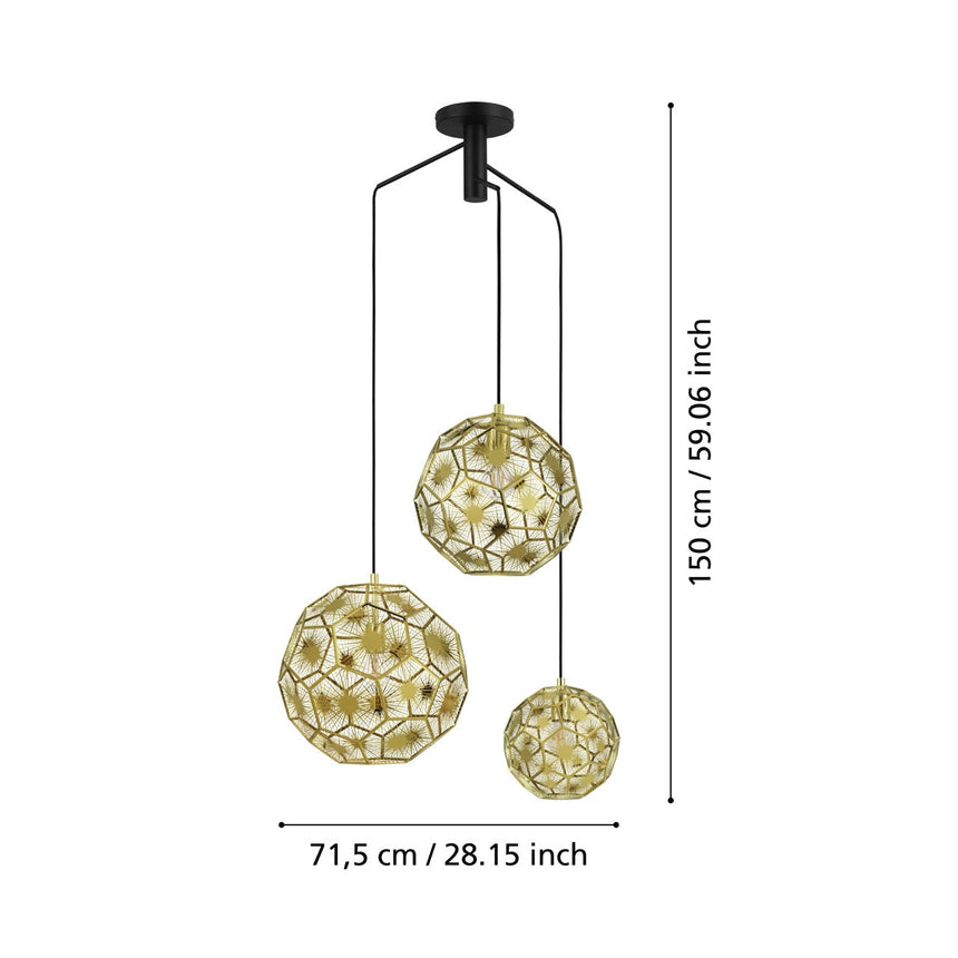 EGLO Skoura Lámpara de techo colgante acero negrolatón 39758