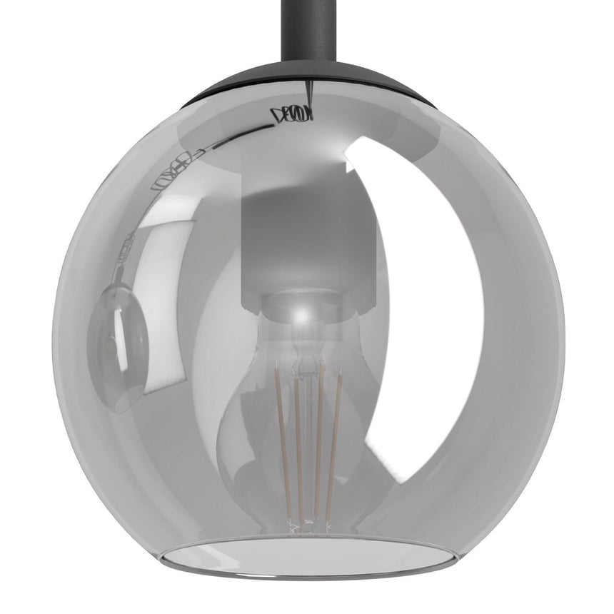 EGLO Argallo Lámpara de techo colgante acero vidrio vaporizado negro negro transparente 39761