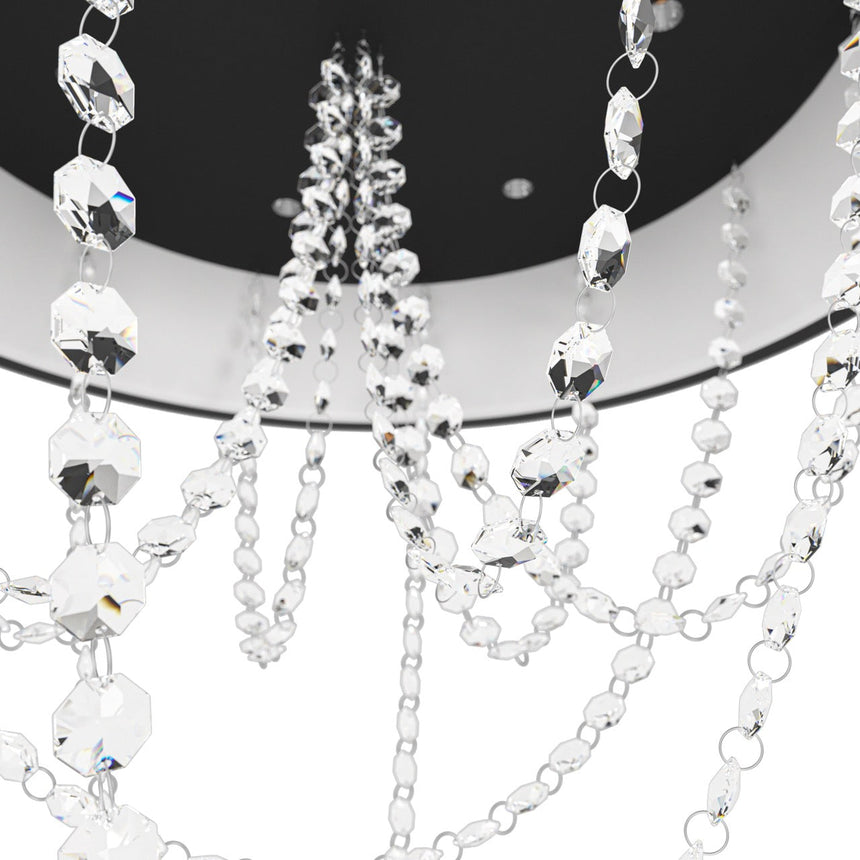 EGLO Berlona Plafón LED regulable 2 luces acero cristal negro claro 39762