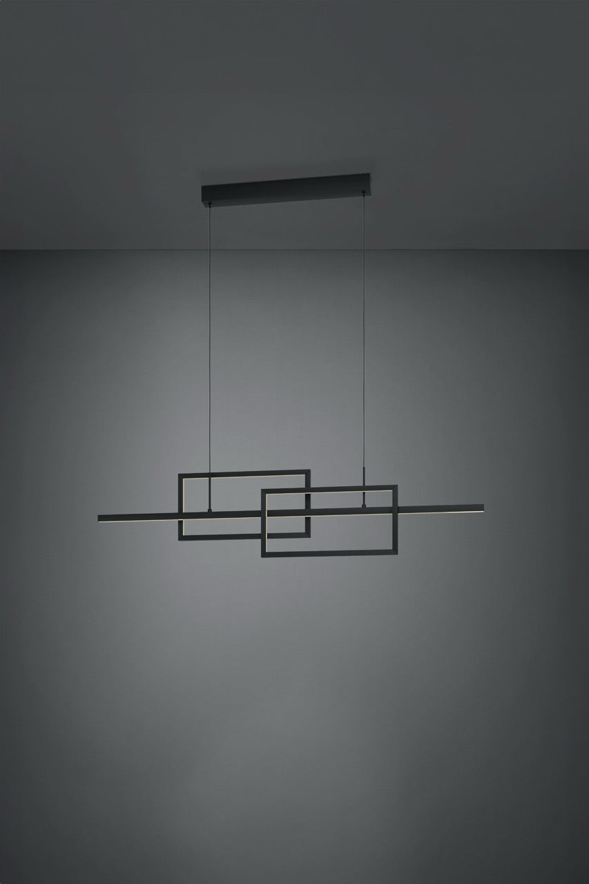 EGLO Puebla Lámpara de techo colgante LED regulable acero plástico negro blanco 39797