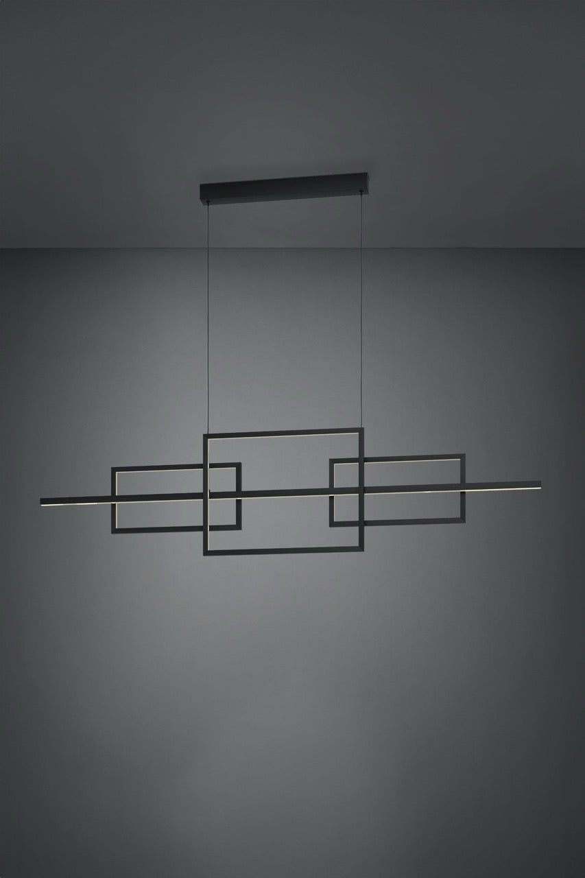 EGLO Puebla Lámpara de techo colgante LED regulable acero plástico negro blanco 39798