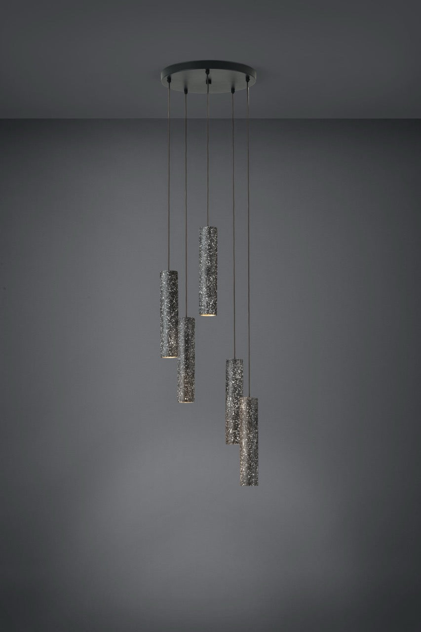 EGLO Mentalona Lámpara de techo colgante LED acero terrazo antracita negroblanco 39823