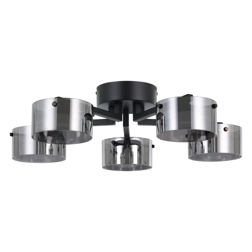 EGLO Copillos Plafón LED regulable acero vidrio vaporizado negro negro transparente 39874