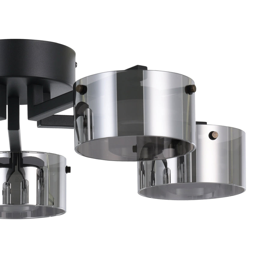 EGLO Copillos Plafón LED regulable acero vidrio vaporizado negro negro transparente 39874