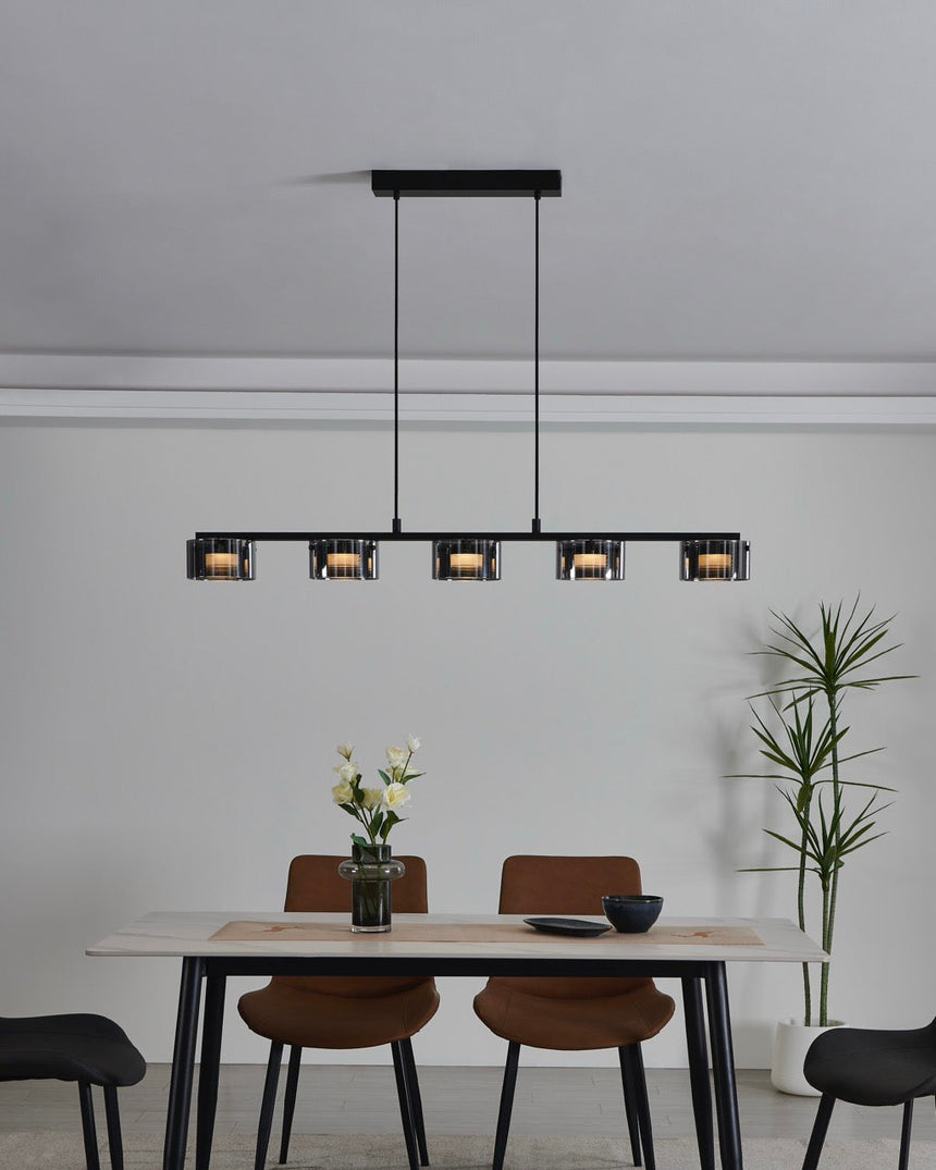 EGLO Copillos Lámpara de techo colgante LED regulable acero vidrio vaporizado negro negro transparente 39875