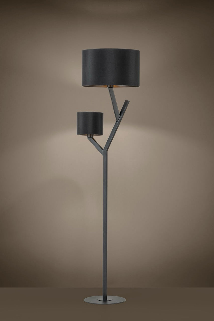 EGLO Balnario Lámpara de pie acero textil negro negro 39889