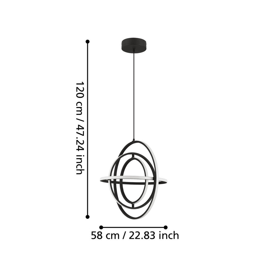 EGLO Retornio Lámpara de techo colgante LED aceroaluminio plástico negro blanco 39893