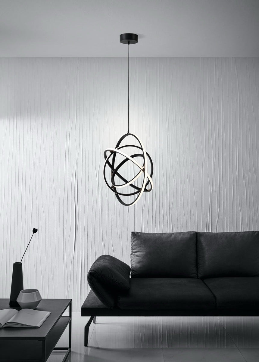 EGLO Retornio Lámpara de techo colgante LED aceroaluminio plástico negro blanco 39893