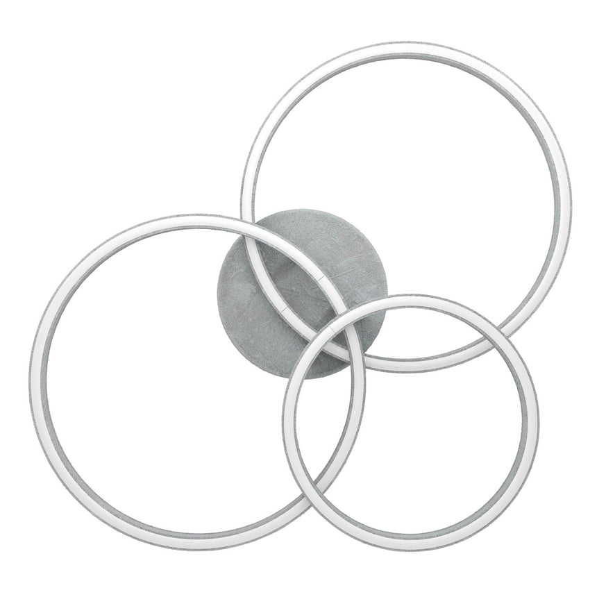 EGLO Cadinaro Plafón LED regulable 2 luces aceromadera plástico griscafé blanco 39895