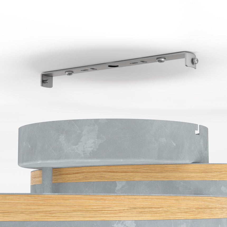 EGLO Cadinaro Plafón LED regulable 2 luces aceromadera plástico griscafé blanco 39895