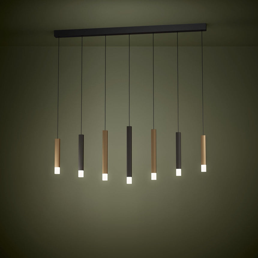 EGLO Estanterios Lámpara de techo colgante LED regulable aluminioacero plástico negrocafédorado satinado 39906