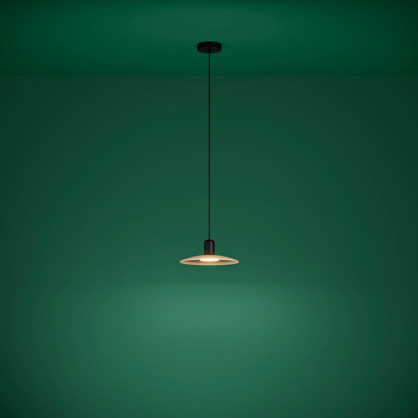 EGLO Mayazes Lámpara de techo colgante LED acero madera negro naturaleza 39911