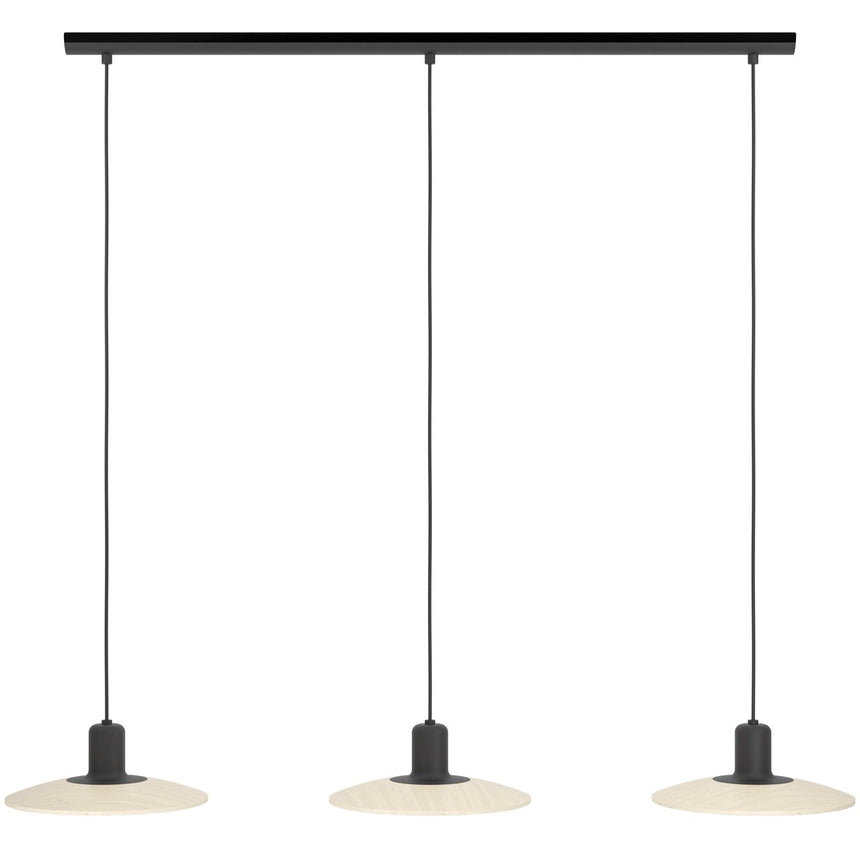 EGLO Mayazes Lámpara de techo colgante LED acero madera negro naturaleza 39912