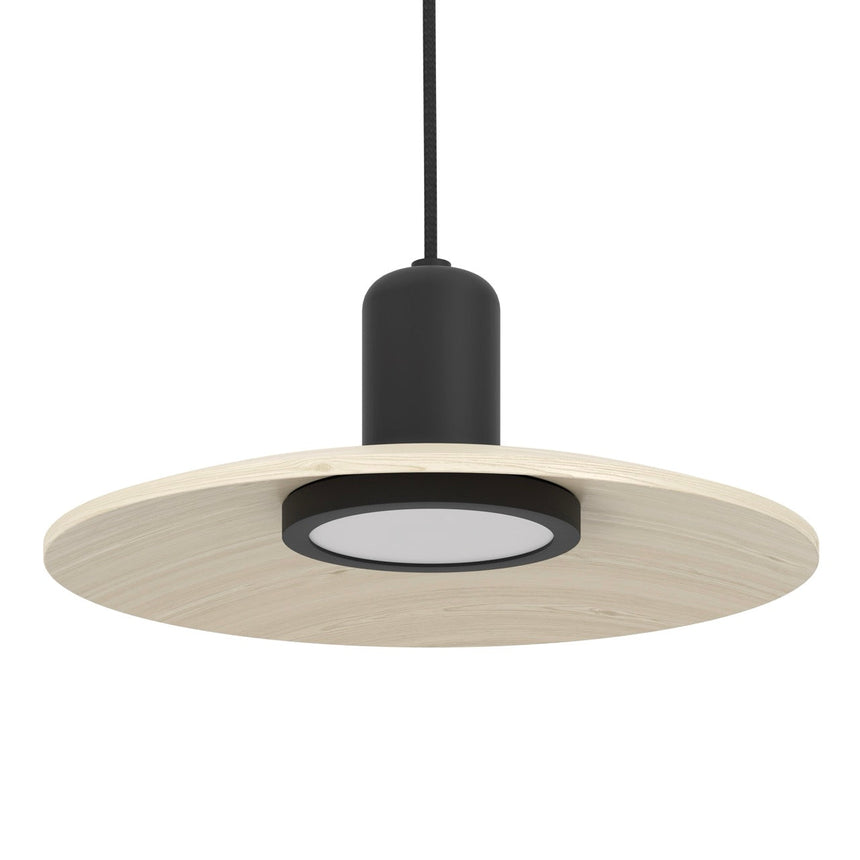 EGLO Mayazes Lámpara de techo colgante LED acero madera negro naturaleza 39912