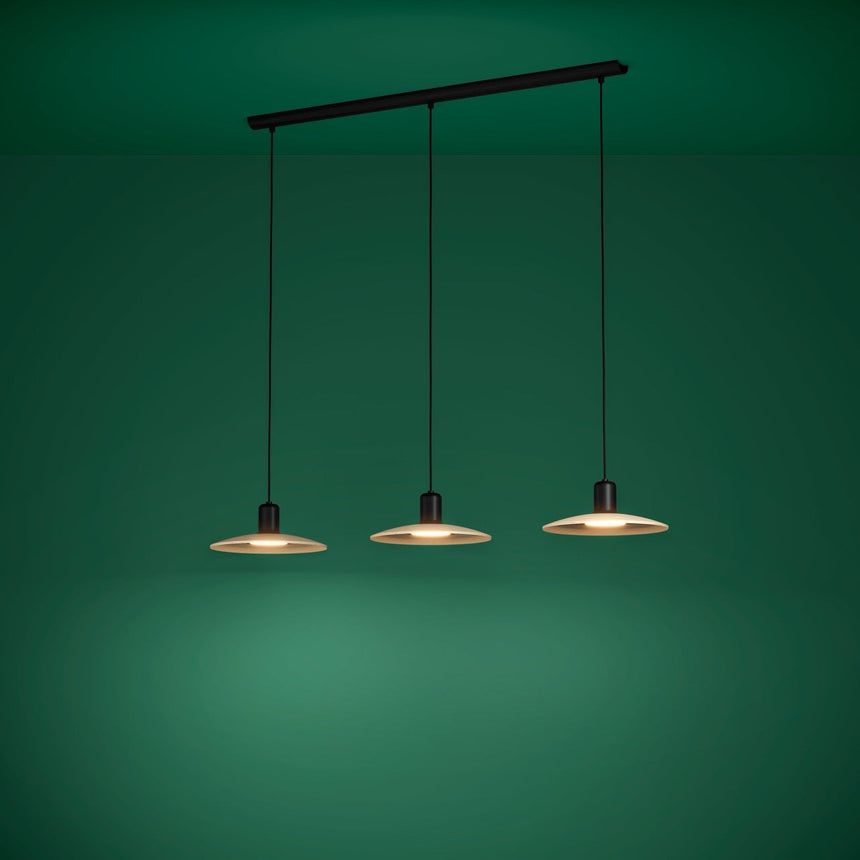 EGLO Mayazes Lámpara de techo colgante LED acero madera negro naturaleza 39912