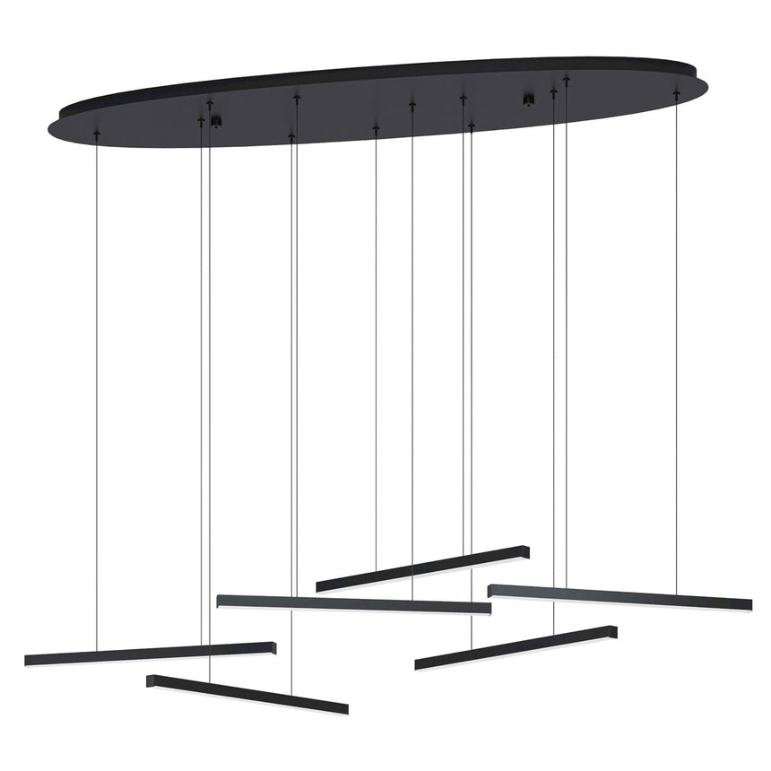 EGLO Lindoza Lámpara de techo colgante LED regulable acero plástico negro blanco 39915