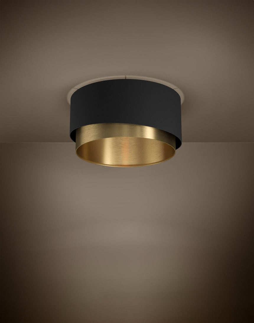 EGLO Manderline Plafón acero textil negro negrolatón 39924