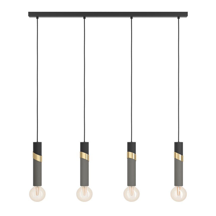 EGLO Cedral Lámpara de techo colgante acero negrolatón cepilladoumbra 39936