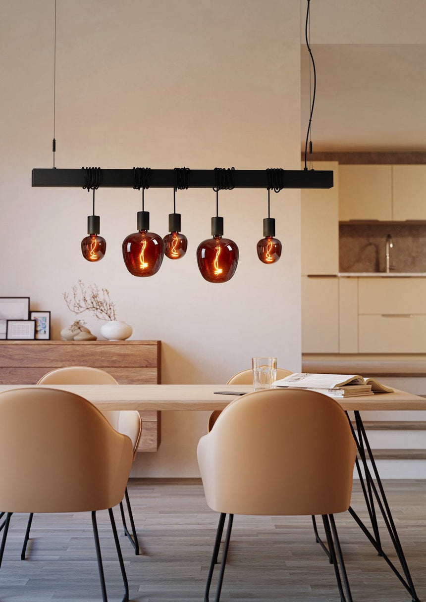 EGLO Townshend-b Lámpara de techo colgante acero negro 39937