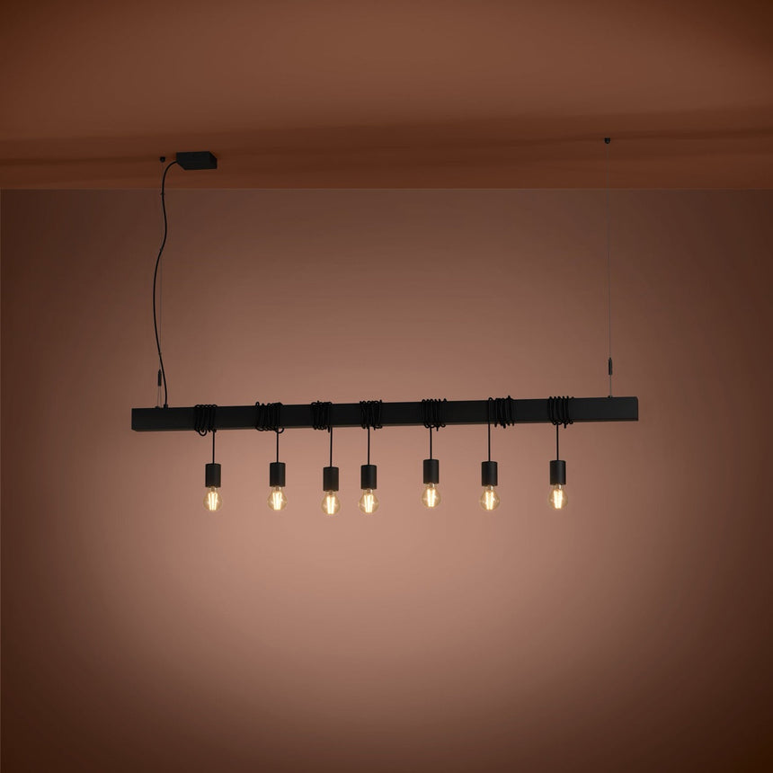 EGLO Townshend-b Lámpara de techo colgante acero negro 39938