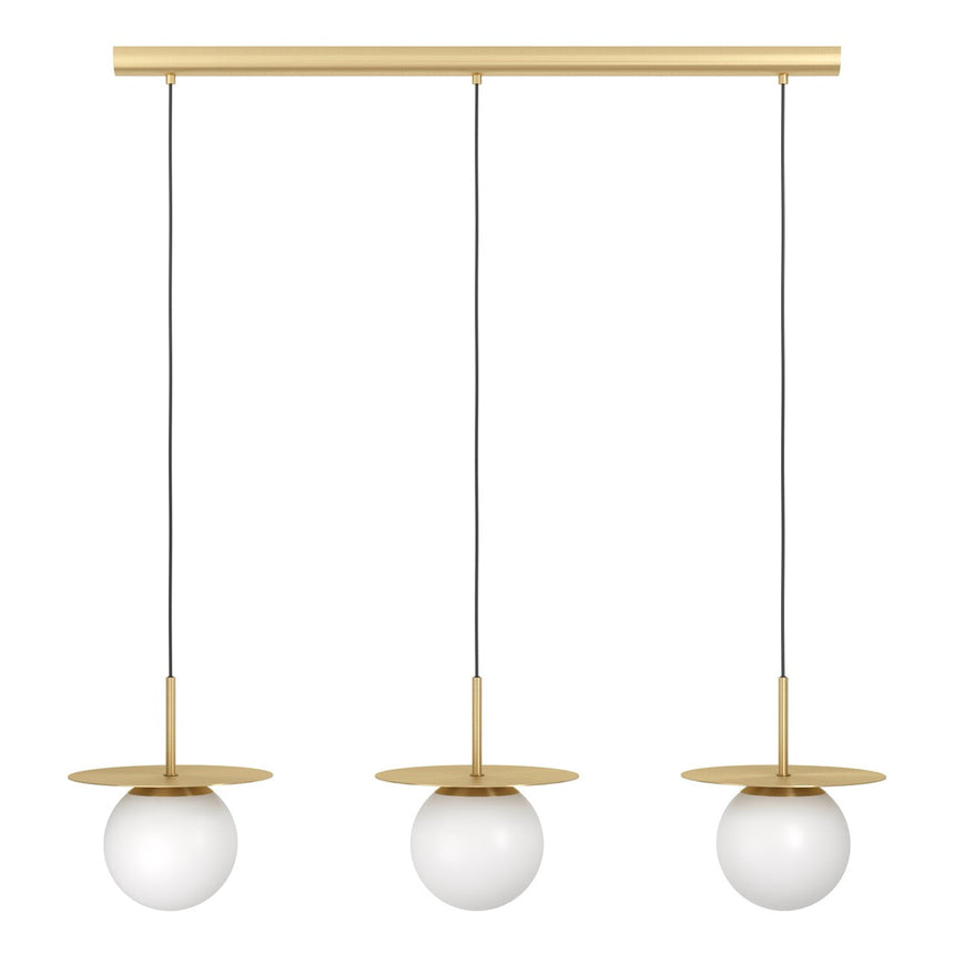 EGLO Arenales Lámpara de techo colgante acero vidrio opalino mate latón cepillado blanco 39953