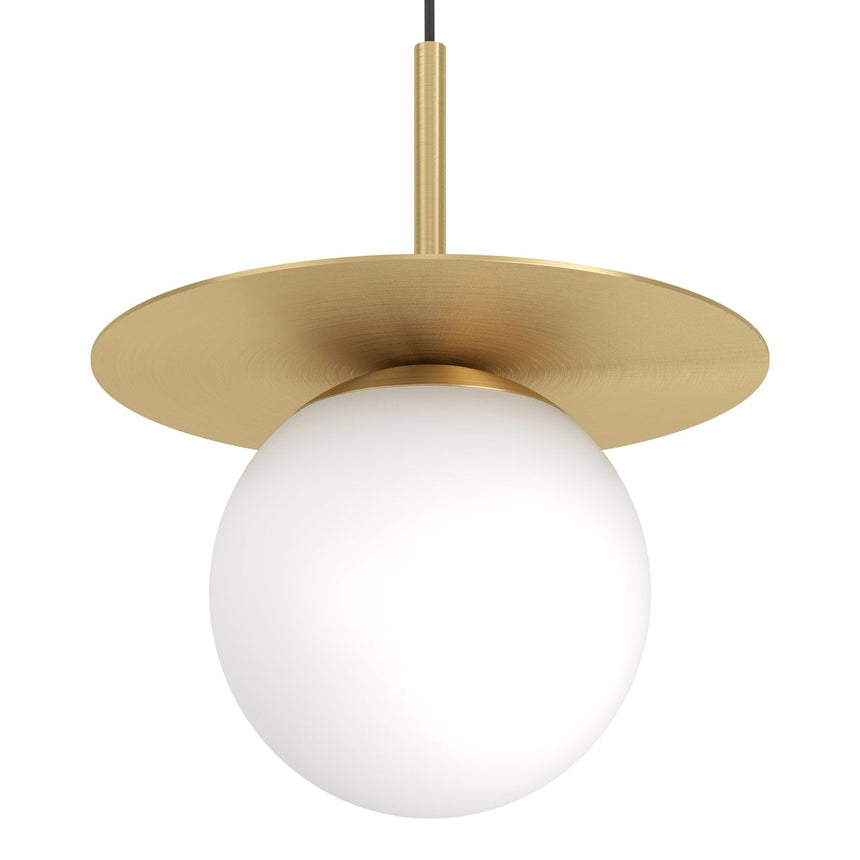 EGLO Arenales Lámpara de techo colgante acero vidrio opalino mate latón cepillado blanco 39953