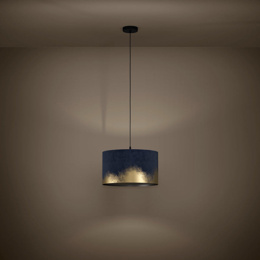 EGLO Casuarita Lámpara de techo colgante acero textil negro azuldorado 39973