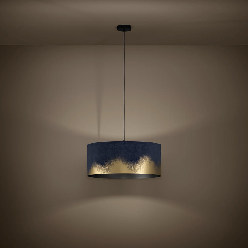 EGLO Casuarita Lámpara de techo colgante acero textil negro azuldorado 39974