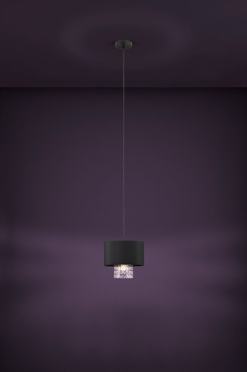 EGLO Sapuara Lámpara de techo colgante acero textilvidrio negro negroclaro 39977