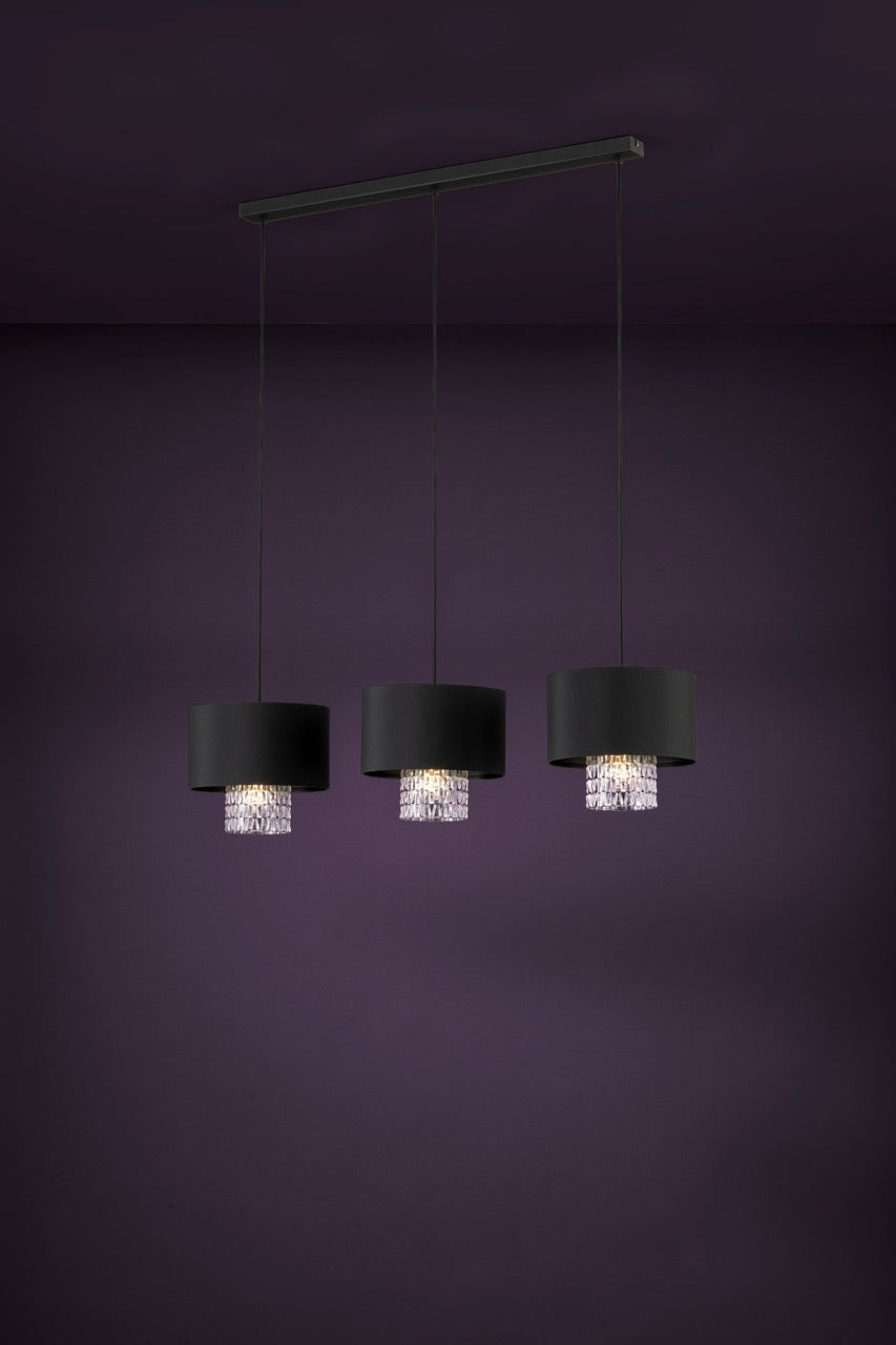 EGLO Sapuara Lámpara de techo colgante acero textilvidrio negro negroclaro 39978