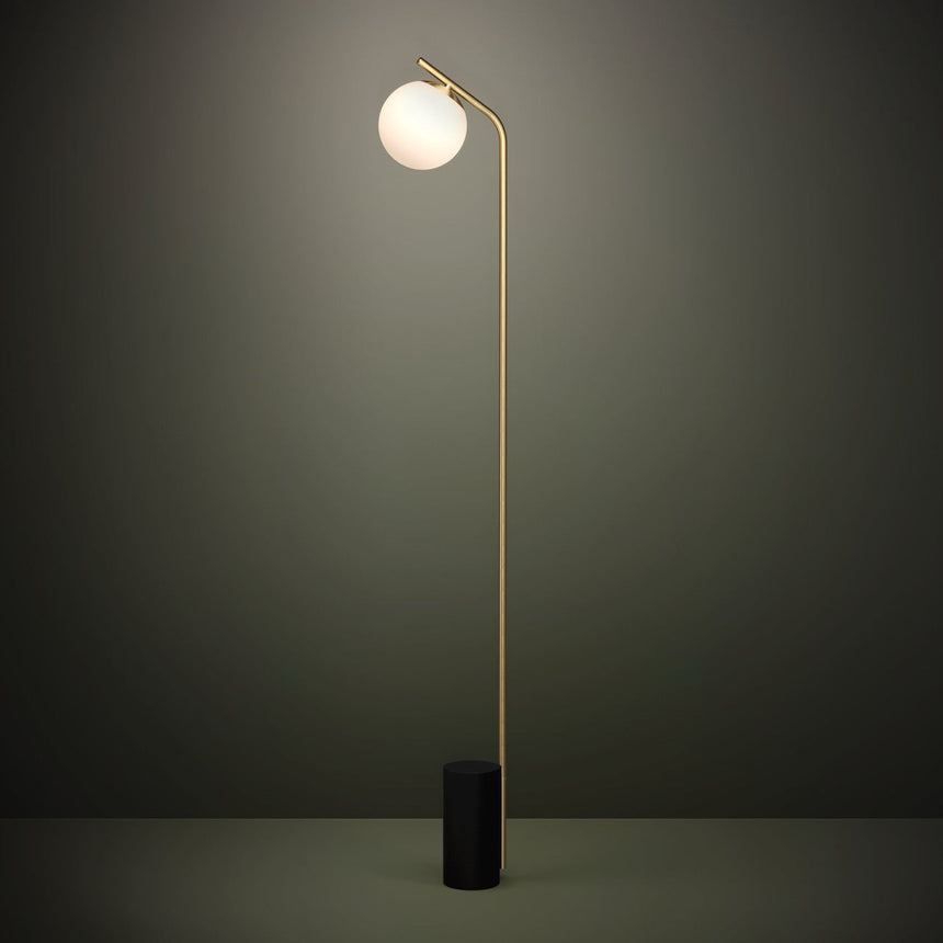 EGLO Betulia Lámpara de pie acero vidrio opalino mate negrolatón blanco 39981