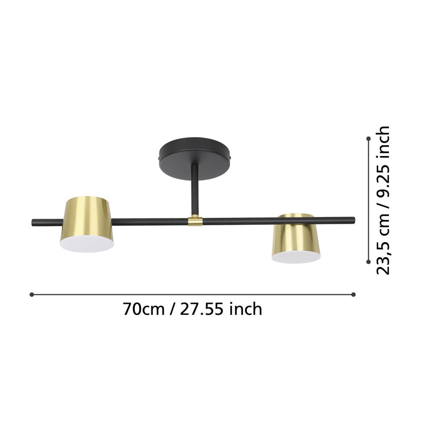 EGLO Altamira Plafón LED acero plástico negrolatón blanco 39983