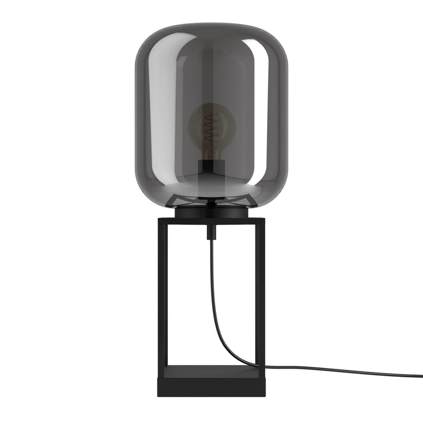 EGLO Bulciago Lámpara sobremesa acero vidrio vaporizado negro negro transparente 39988