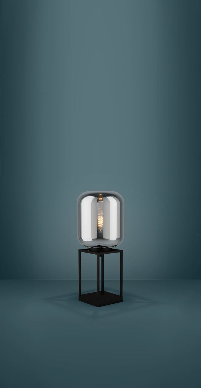 EGLO Bulciago Lámpara sobremesa acero vidrio vaporizado negro negro transparente 39988