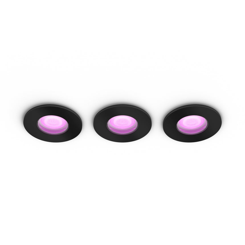 Philips Hue White and Color Ambiance RGBW Empotrable Xamento negro RGBW 6W IP44 (3 uds) 8719514452190 - vista alternativa