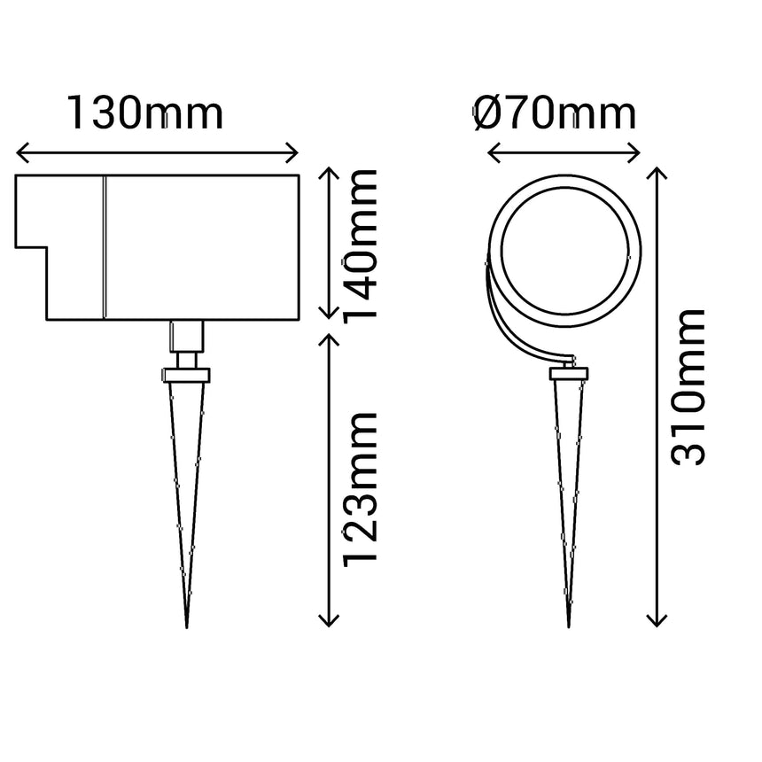 Sulion Yuka Proyector pincho estaca exterior jardín IP65 GU10 400091