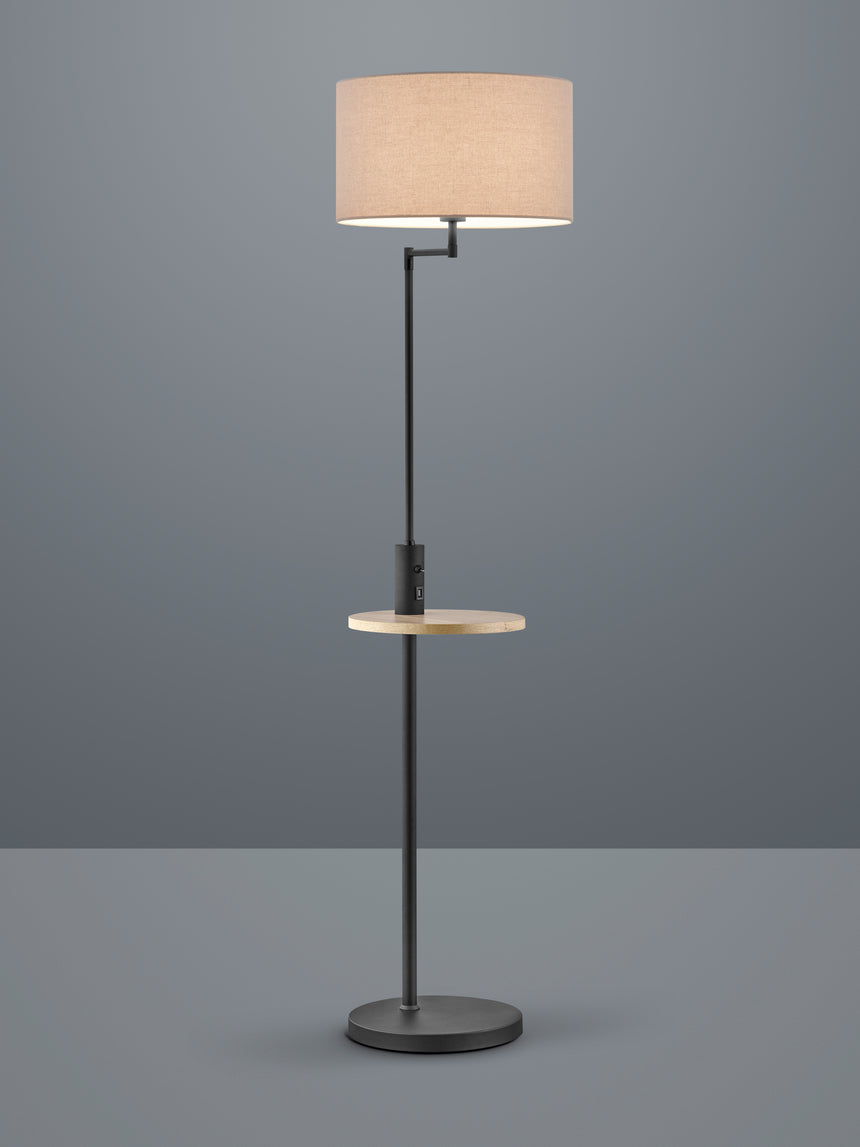 Trio Claas Black mat metal floor lamp 400400132