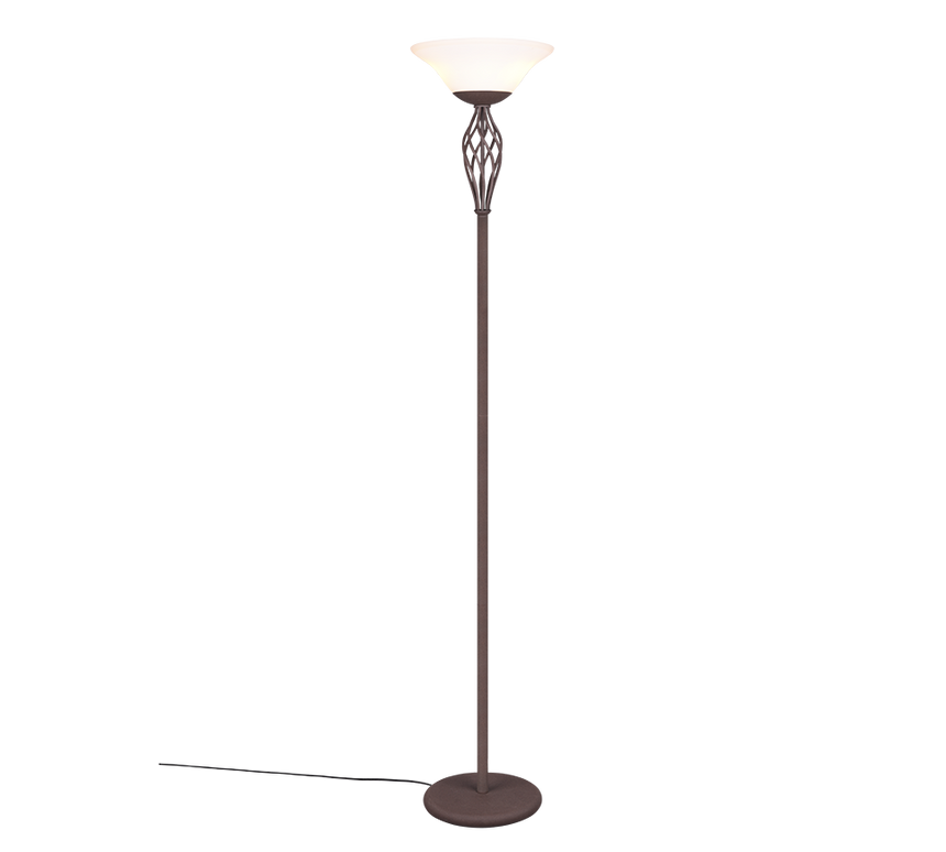 Lámpara de pie Trio Rustica 2 luces óxido 180cm 401000224