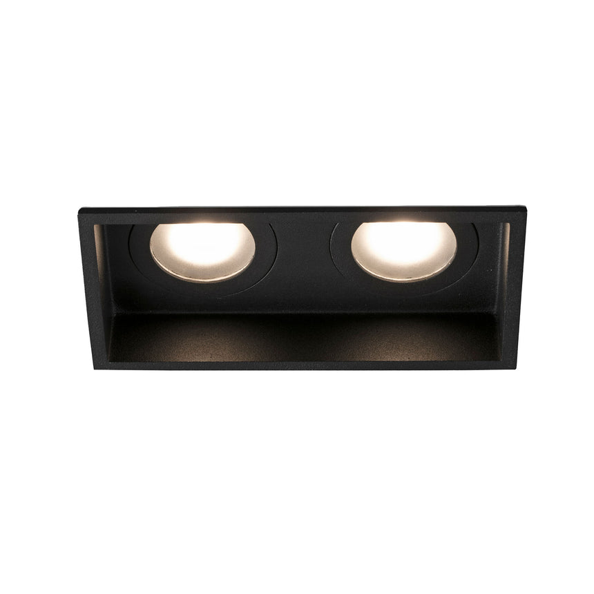 Faro HYDE SQ 2L Square black recessed lamp 40125