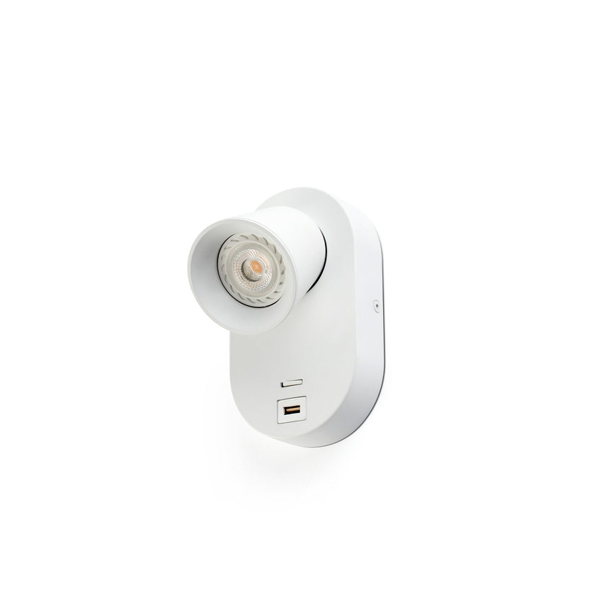 Faro CORB Lámpara aplique blanca GU10+USB 40135