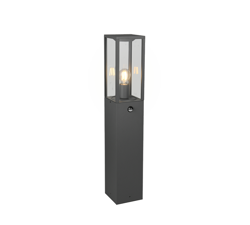 Baliza de exterior Trio Garonne antracita con sensor movimiento IP44 80cm 401869142