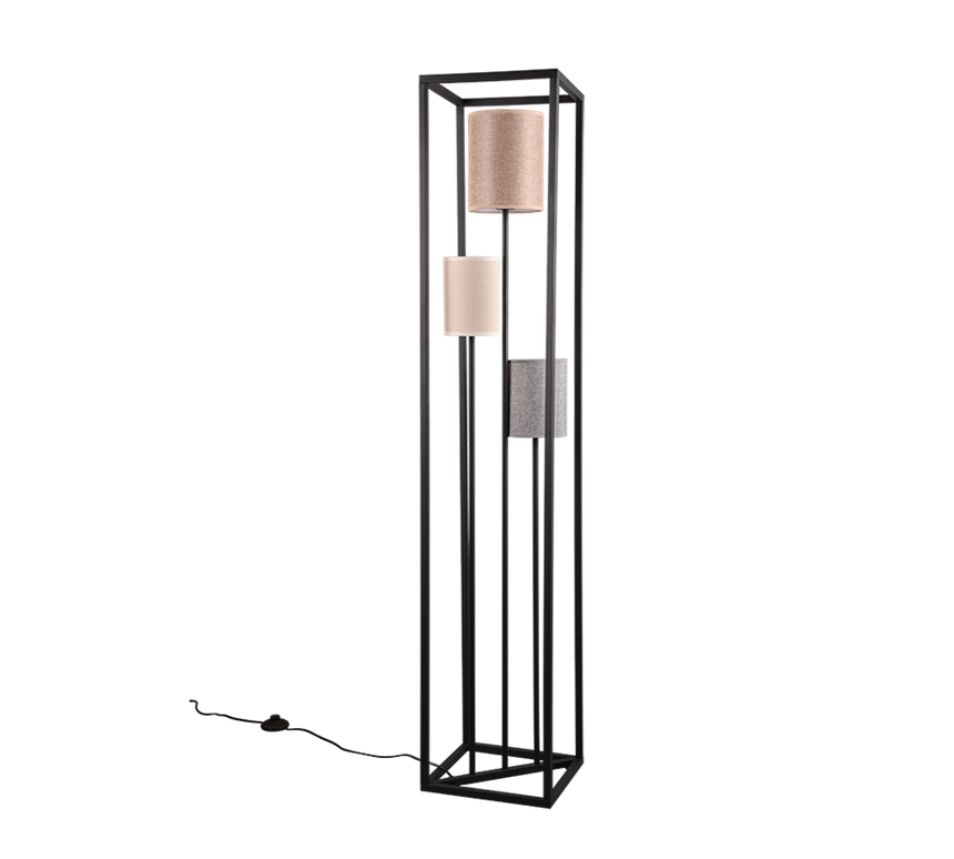 Lámpara de pie Trio Ross LED negro mate 3000K 153cm 403100317