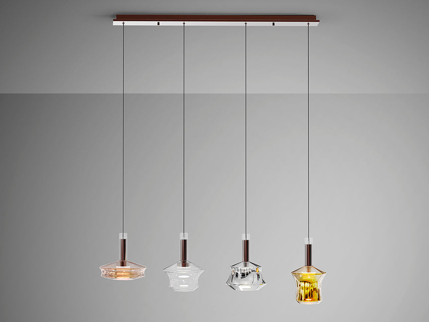 Lámpara de techo colgante Schuller Scarlett 4 luces bronce oscuro y varios colores 3000K 403269 - imagen 4