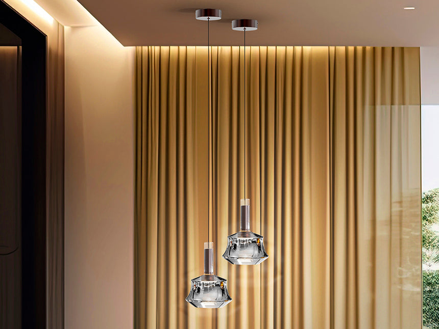 Lámpara de techo colgante Schuller Scarlett 1 luz bronce oscuro y plata 3000K 403313 - imagen 3