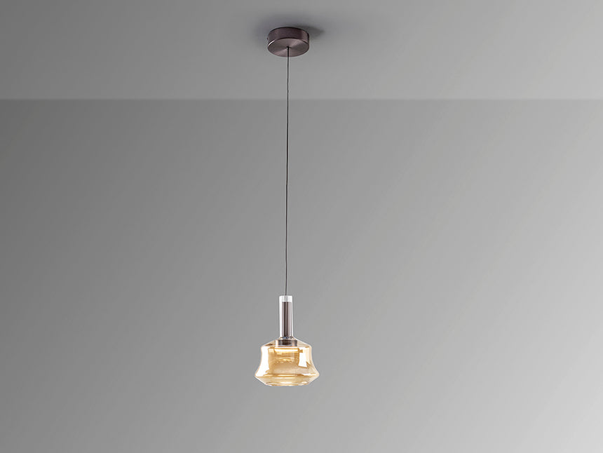 Lámpara de techo colgante Schuller Scarlett 1 luz bronce oscuro y ambar 3000K 403320 - imagen 6
